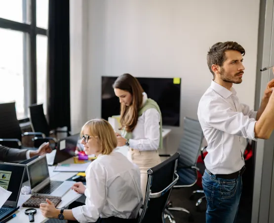 Group people in office